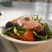 Balsamic Roasted Pork with Berry Salad