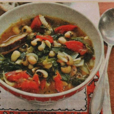 Black-Eyed Peas and Greens with Sausage