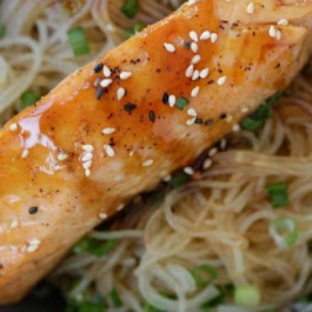 Salmon Teriyaki Noodles