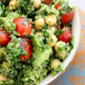 Lemon Quinoa Cilantro Chickpea Salad