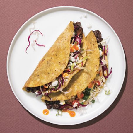 Crispy Black Bean Tacos with Feta & Cabbage Slaw