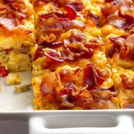 Bacon and Hash Brown Egg Bake