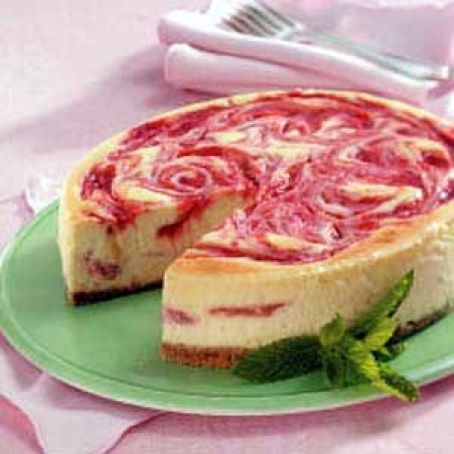 Rhubarb Swirl Cheesecake Recipe