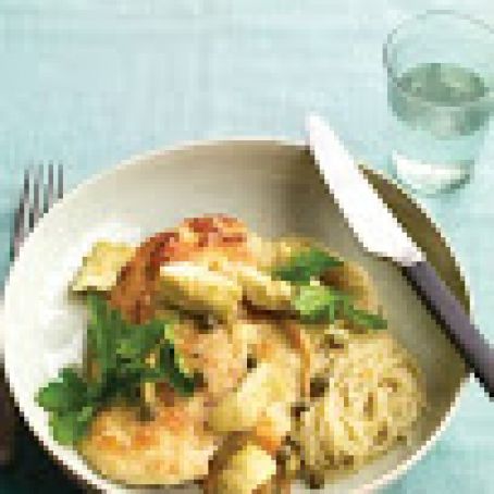 Chicken with Artichokes and Angel Hair