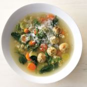 Spring Minestrone with Chicken Meatballs