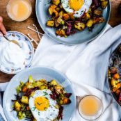 Pastrami and Potato Hash with Fried Eggs
