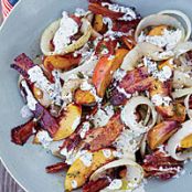 Grilled Peach, Onion and Bacon Salad with Buttermilk Dressing