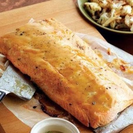Salmon, Roasted with Sweet-n-Hot Mustard Glaze