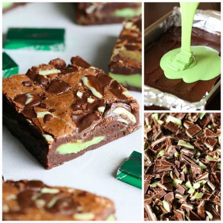 Mint Fudge Stuffed Brownies