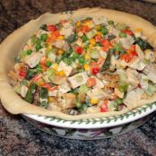 Chicken Pot Pie with Applesauce and Blueberries