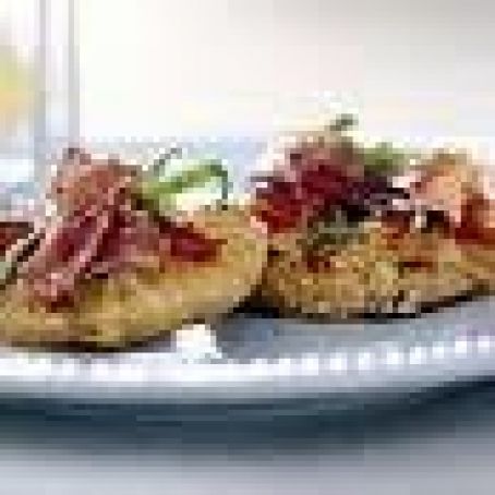 Pizzette with Fontina, Tomato, Basil and Prosciutto