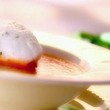 Cream of Tomato with Tarragon Floating Islet