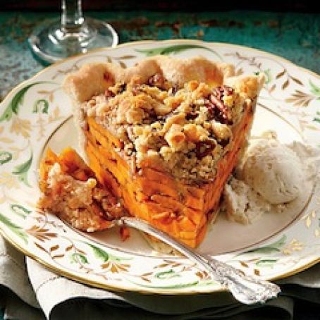 Sliced Sweet Potato Pie w/Streusel Topping
