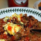 Jambalaya with Peaches and Blueberries