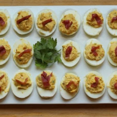 Country Ham Stuffed Eggs