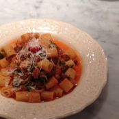 Pasta with Sausage, Onions and Tomatoes