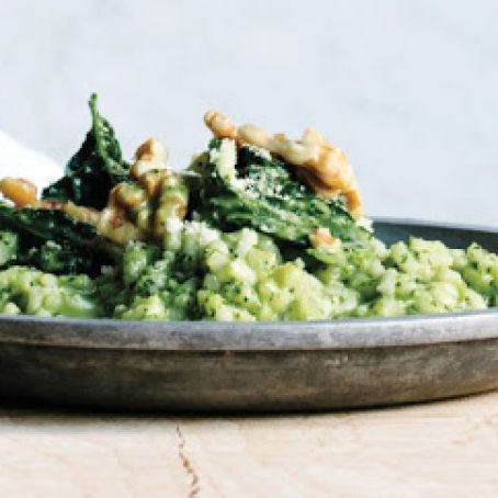 Oven Risotto with Kale Pesto