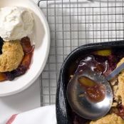 Peach and Blackberry Cobbler with Crystallized Ginger