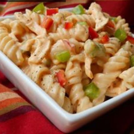 Lighter Buffalo Chicken Pasta Salad