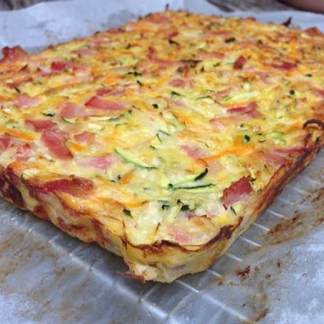 Tomorrow's lunchbox slice - vegetable and bacon