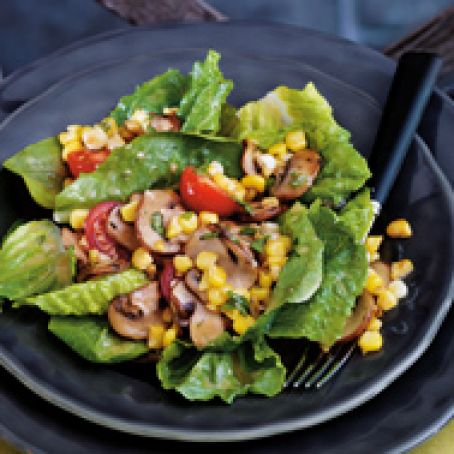 Warm Mushroom and Sweet Corn Salad with Thyme & Basil Vinaigrette
