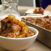 Salted Caramel Bread Pudding with Caramelized Apples