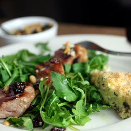 Pork Loin Spiedino with Pine Nut, Garlic, and Currant Soffritto