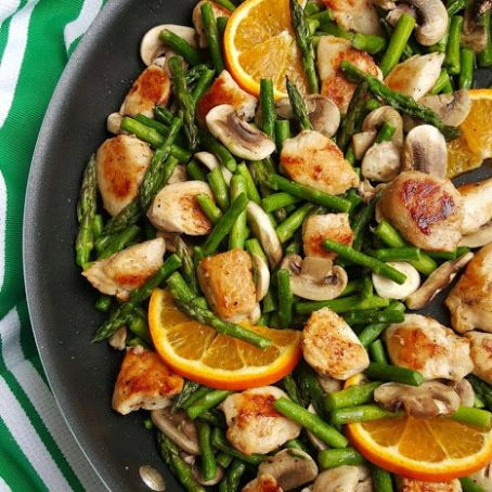 Chicken Stirfry Orange and Asparagus