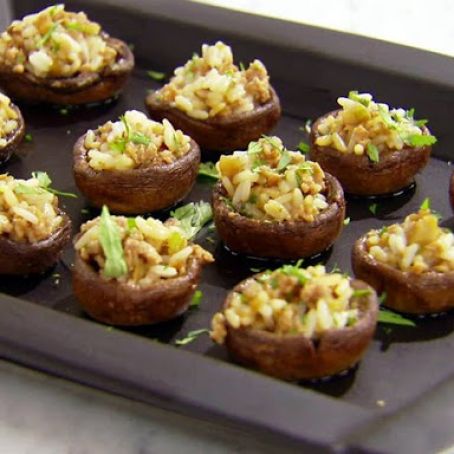 Ginger Rice Stuffed Mushrooms