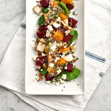 Roasted Beet, Pear & Walnut Salad