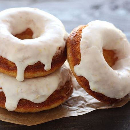 Baked Doughnuts with Lemon Glaze