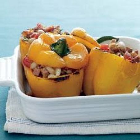 Pork and Beans Stuffed Peppers