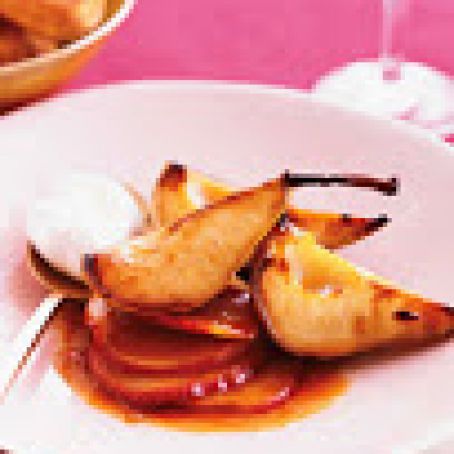 Moscato-Roasted Pears and Cider-Poached Apples