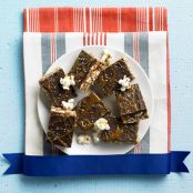 Caramel and Chocolate Kettle Corn Crispie Bars
