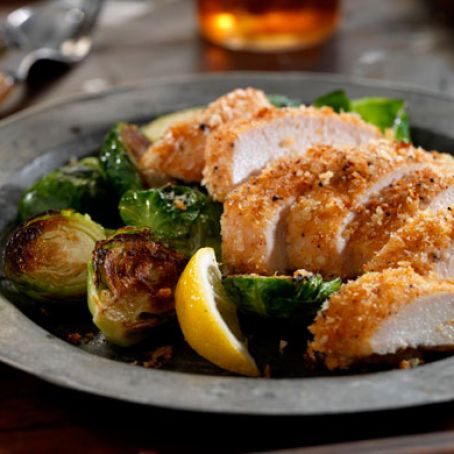 Unfried Chicken with Roasted Brussels Sprouts