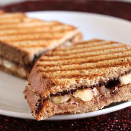 Almond Butter, Banana, and Chocolate Panini