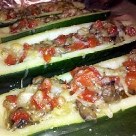 Mushroom Stuffed Zucchini
