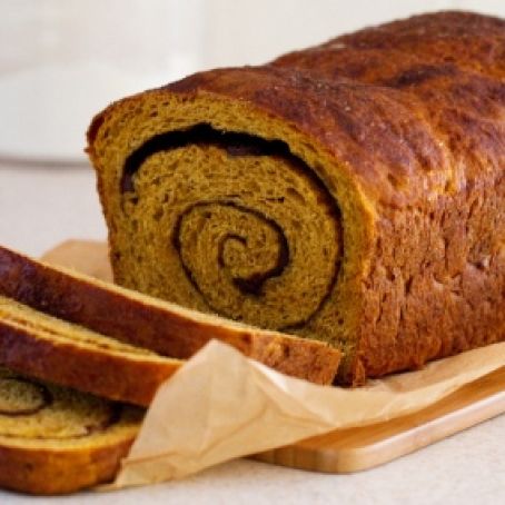 Pumpkin Cinnamon & Chocolate Swirl Bread