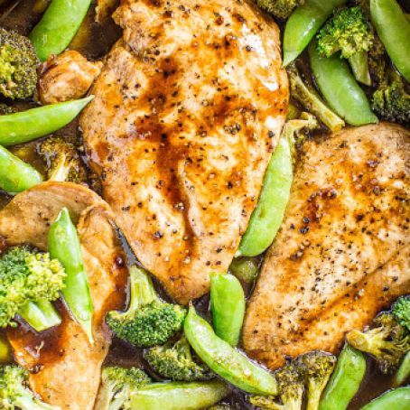 One-Skillet Balsamic Chicken and Vegetables - Averie Cooks