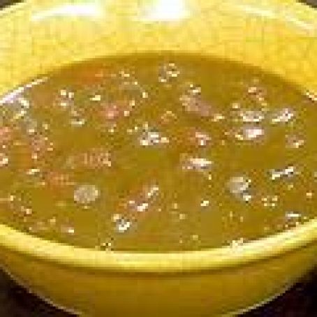 Slow Cooker Split Pea Soup with Chorizo