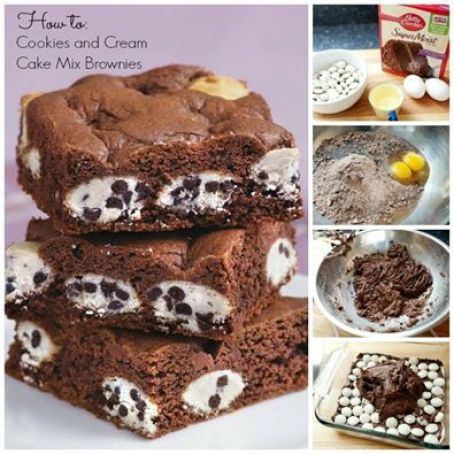 Cookies and Cream Cake Mix Brownies