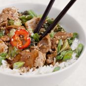 Spicy Orange and Chili Pork Stir-fry with Asian Greens