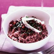Red Wine Risotto with Mushroom Marmalade
