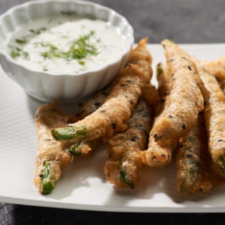 Green Bean Fries with Buttermilk Dipping Sauce