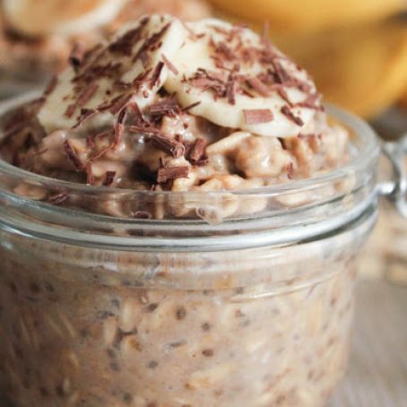 oatmeal - peanut butter and banana overnight oats