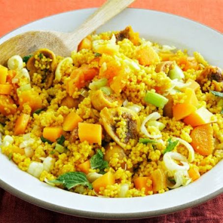 Couscous, Dried fruit, and cilantro