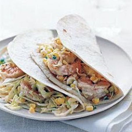 Shrimp or Fish Tacos with Citrus Cabbage Slaw