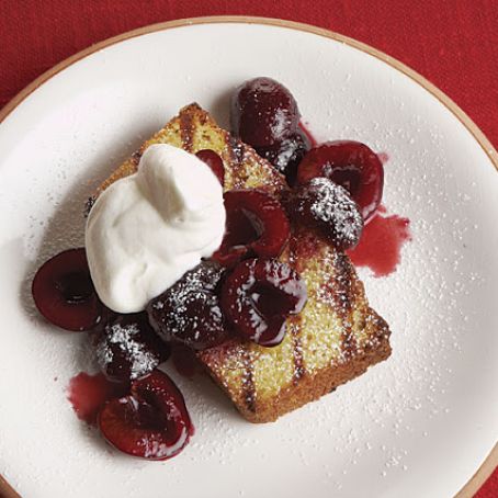 Grilled Polenta Cake with Cherry-Cassis Sauce