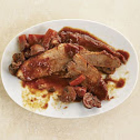 Red-Wine-Braised Brisket with Cremini, Carrots, and Thyme