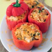 Cream Cheese Chicken Enchilada Stuffed Peppers